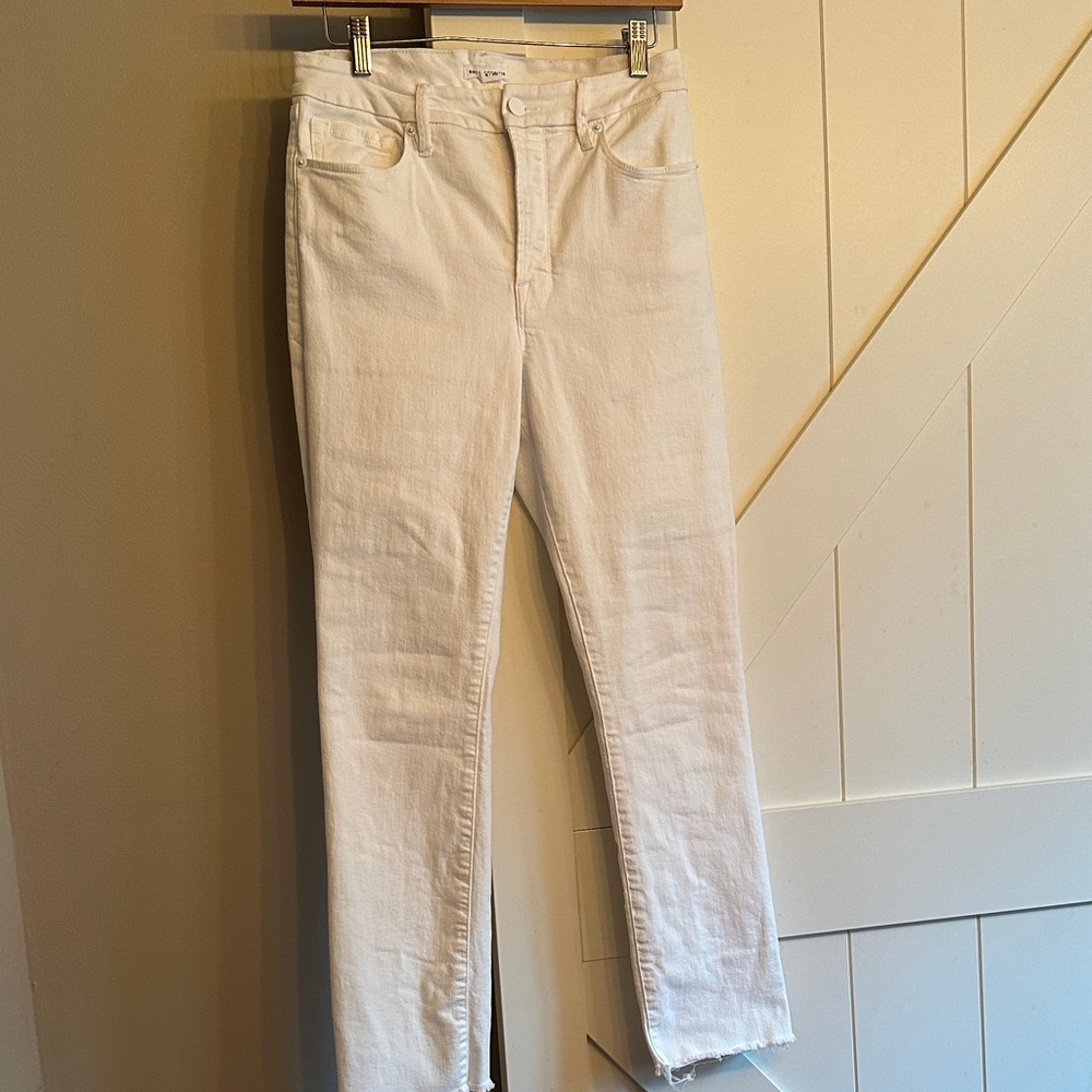 Good American High Rise White Jeans
